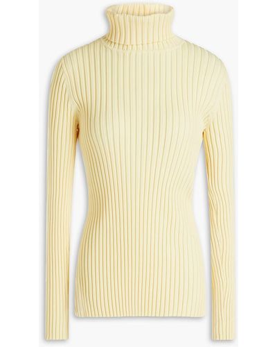 Tory Burch Ribbed-knit Turtleneck Jumper - Yellow