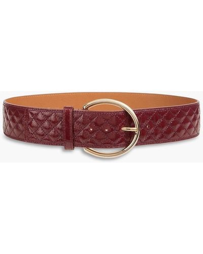 Sandro Quilted Leather Belt - Red