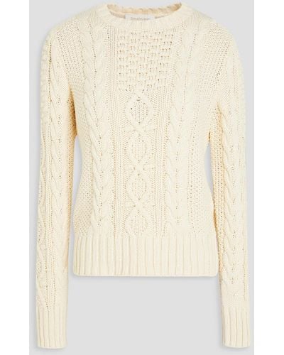 Zimmermann Cable-knit Cotton-blend Sweater - Natural