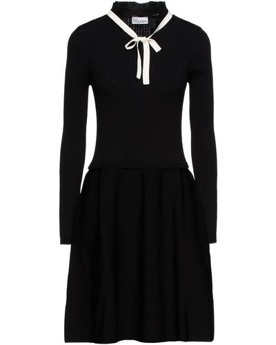 RED Valentino Ruffle-trimmed Knitted Mini Dress - Black