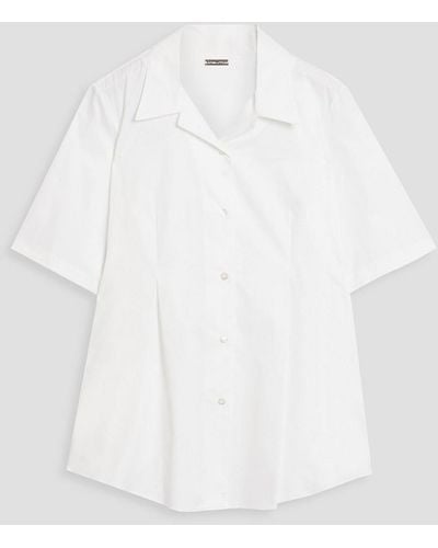 Adam Lippes Pleated Cotton-poplin Shirt - White