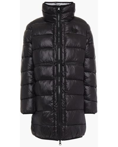 Love Moschino Reversible Embroidered Quilted Shell Coat - Black