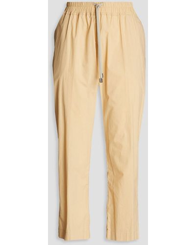 Gentry Portofino Cropped Cotton-poplin Tapered Trousers - Natural