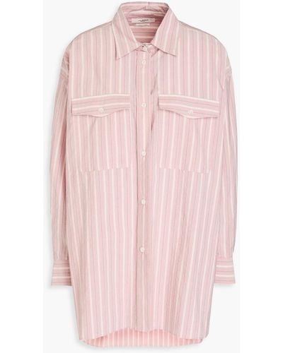 Isabel Marant Ajady Striped Cotton-poplin Shirt - Pink