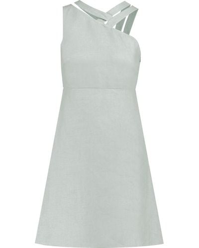 Valentino Garavani Cutout Linen Mini Dress - Grey