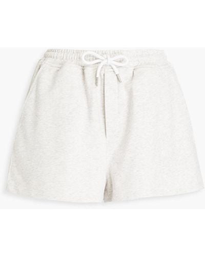 AG Jeans Mélange French Cotton-blend Terry Shorts - White