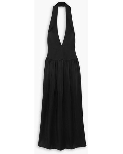 16Arlington Salina Satin Halterneck Gown - Black