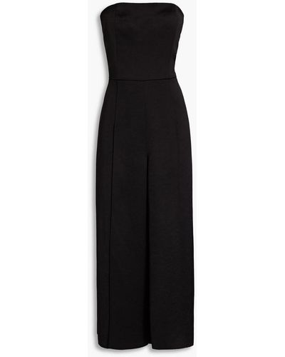 Vince Cropped Strapless Satin-twill Jumpsuit - Black
