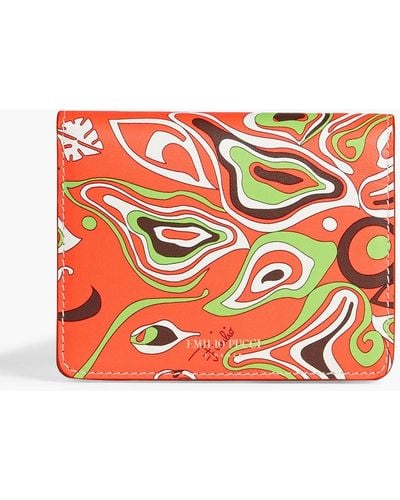 Emilio Pucci Printed Leather Wallet - Red