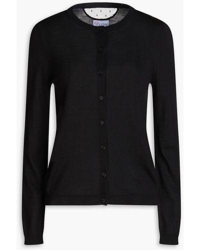 RED Valentino Wool, Silk And Cashmere-blend Cardigan - Black