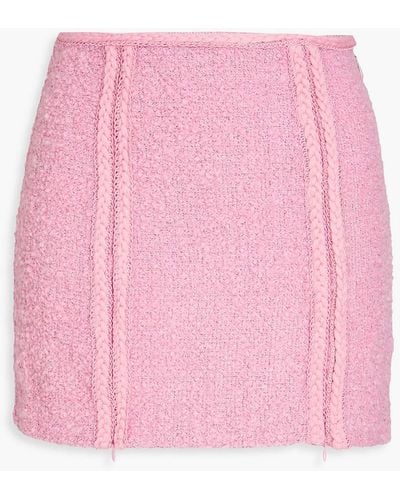 ROTATE BIRGER CHRISTENSEN Lina Zip-detailed Bouclé-tweed Mini Skirt - Pink