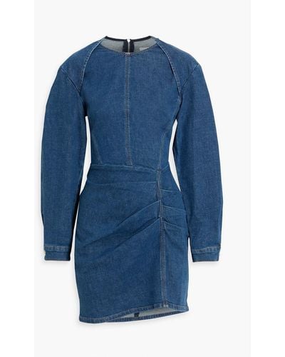 IRO Lenay Pleated Denim Mini Dress - Blue