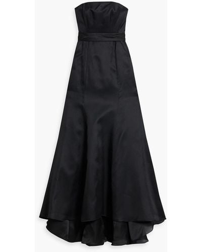 Carolina Herrera Strapless Bow-embellished Silk Gown - Black