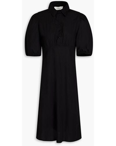 Ba&sh Pamela Gathered Cotton-poplin Shirt Dress - Black