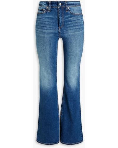 Rag & Bone Bella Faded High-rise Flared Jeans - Blue