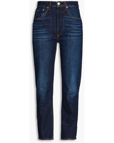 Rag & Bone Nina Cropped High-rise Tapered Jeans - Blue