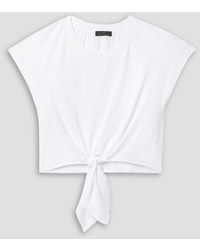 The Range Cropped Stretch-cotton Jersey Top - White
