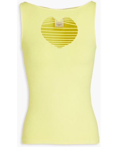 Maisie Wilen Cutout Stretch-jersey Tank - Yellow