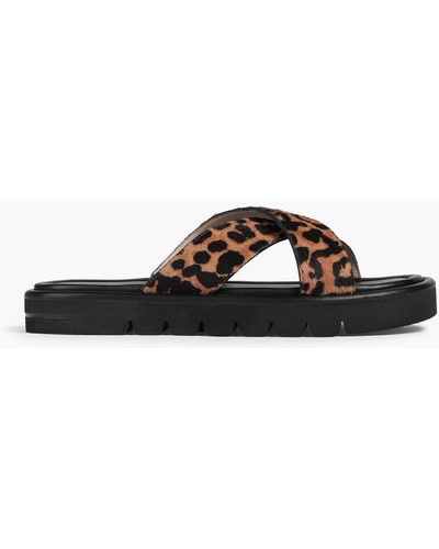 Stuart Weitzman Leopard-print Calf Hair Sandals - Multicolour