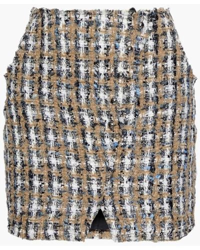 IRO Hunch Metallic Checked Tweed Mini Skirt - Brown
