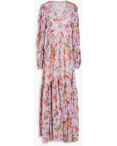 byTiMo Floral-print Georgette Maxi Dress - Red