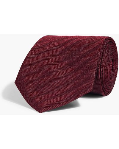 Dunhill Mulberry Silk-jacquard Tie - Red
