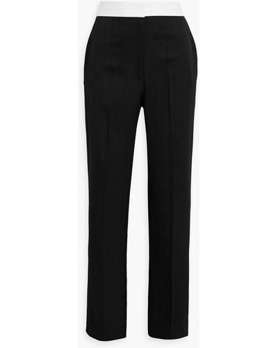 Victoria Beckham Wool-jacquard Straight-leg Pants - Black