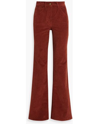 Nili Lotan Celia Cotton-blend Corduroy Bootcut Pants - Red