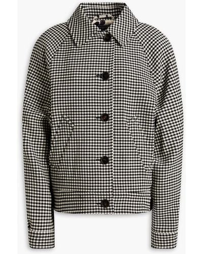 Marni Reversible Gingham Wool-blend Twill Jacket - Grey
