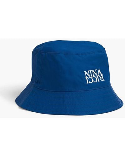 Nina Ricci Embroidered Shell Bucket Hat - Blue