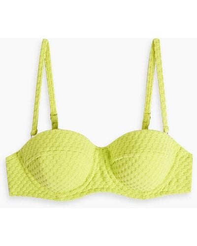 Seafolly Riviera Stretch-jacquard Underwired Bikini Top - Yellow
