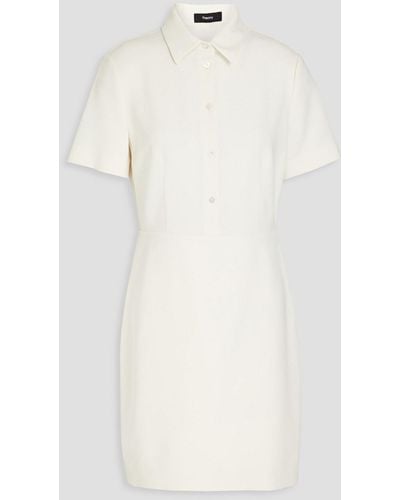 Theory Crepe Mini Shirt Dress - White