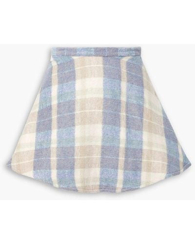 LoveShackFancy Orson Checked Flannel Mini Skirt - Blue