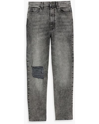 Tomorrow Denim Ewa Distressed High-rise Straight-leg Jeans - Gray