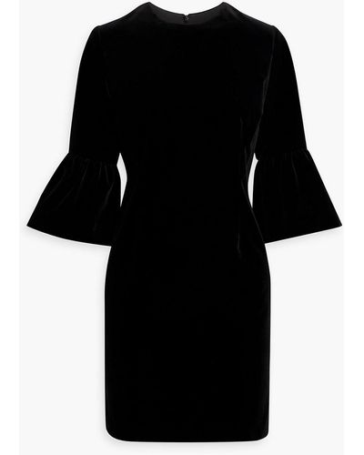 Iris & Ink Delilah Cotton-blend Velvet Mini Dress - Black