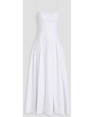 Nicholas Dolma Gathered Cotton-poplin Maxi Dress - White