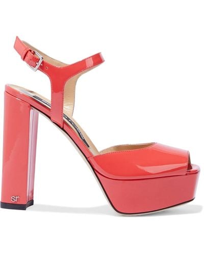 Sergio Rossi Sr Milano 90 Patent-leather Platform Sandals - Red