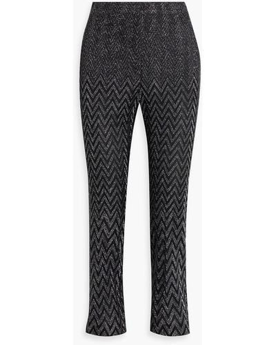 Missoni Metallic Crochet-knit Kick-flare Trousers - Black