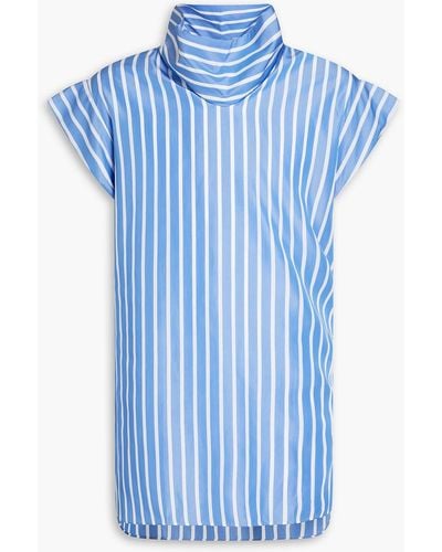 Dunhill Striped Lyocell And Silk-blend Shirt - Blue