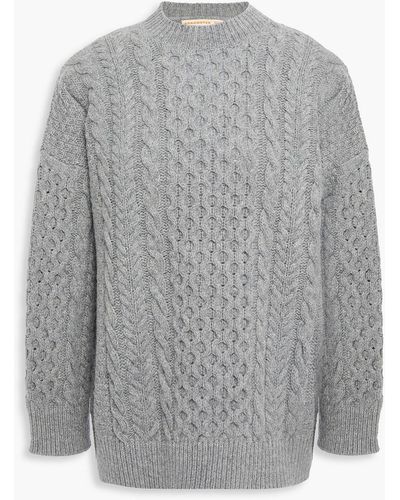 &Daughter Ina Mélange Cable-knit Wool Sweater - Grey