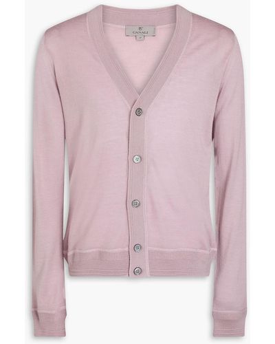 Canali Cashmere And Silk-blend Cardigan - Pink