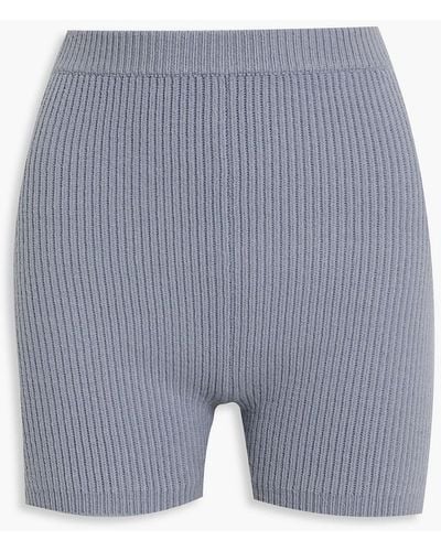 T By Alexander Wang Ribbed Wool-blend Shorts - Gray