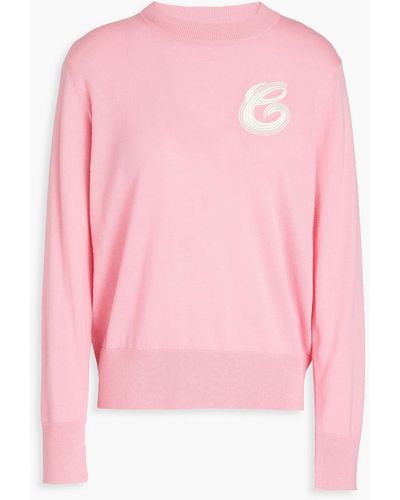 Claudie Pierlot Embroidered Wool Sweater - Pink