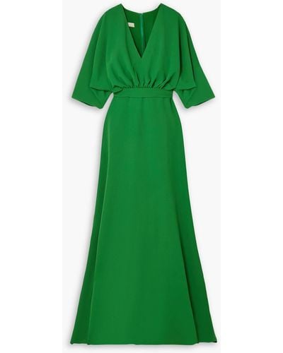 Elie Saab Ruched Cady Gown - Green