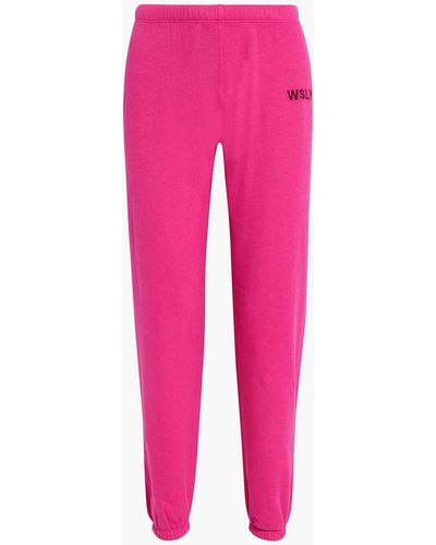 WSLY The Ecosoft Organic Cotton-blend Fleece Track Pants - Pink