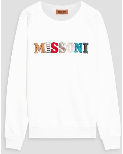 Missoni Embroidered French Cotton-terry Sweatshirt - White