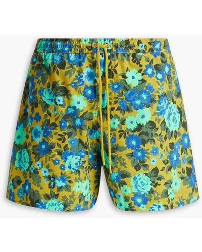 Zimmermann Estelle Floral-print Mid-length Swim Shorts - Green