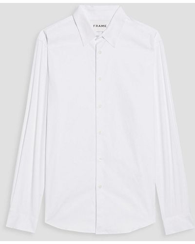 FRAME Cotton-blend Poplin Shirt - White