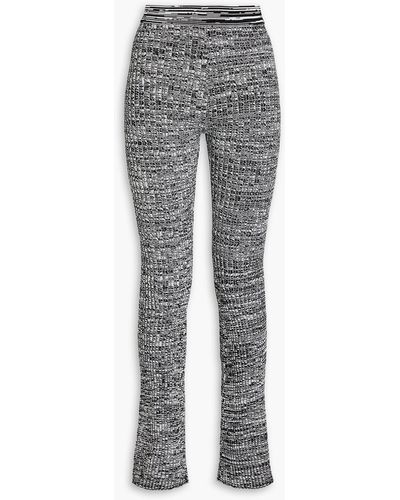 Baum und Pferdgarten Cindi Marled Ribbed-knit Flared Pants - Grey