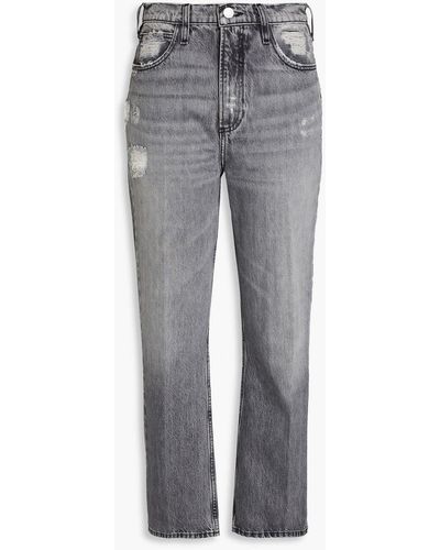 FRAME Le high n tight hoch sitzende cropped bootcut-jeans in distressed-optik - Grau
